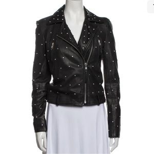 Charlotte Eskildsen Designers Remix Jacket Black Leather Crystals
